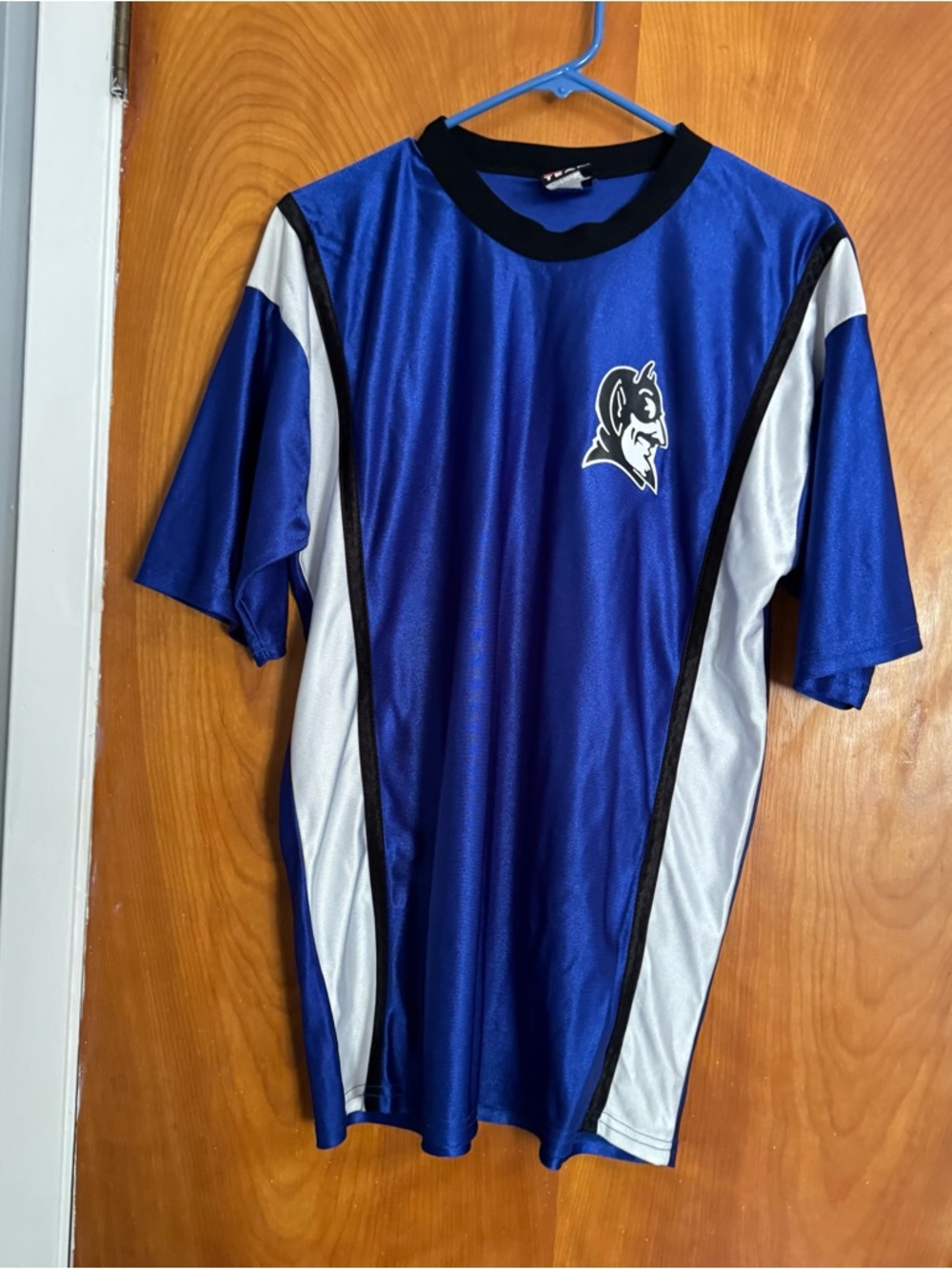 Men's Blue Athletic Short-Sleeve Jersey Shirt